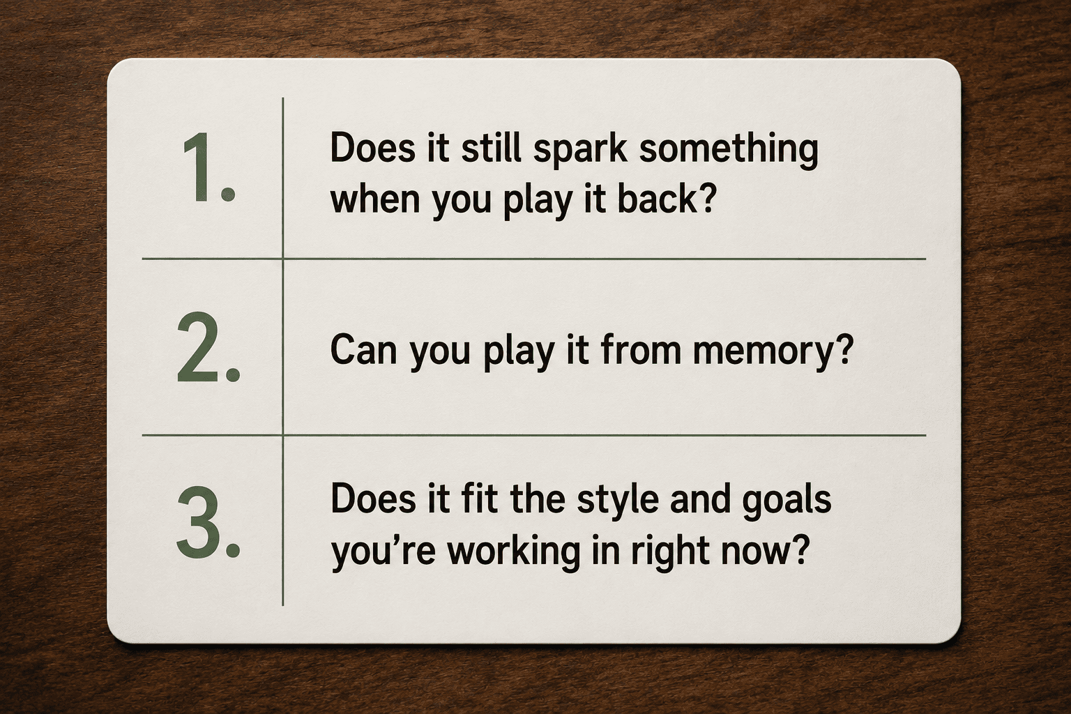 The 3x3 Filter Questions
